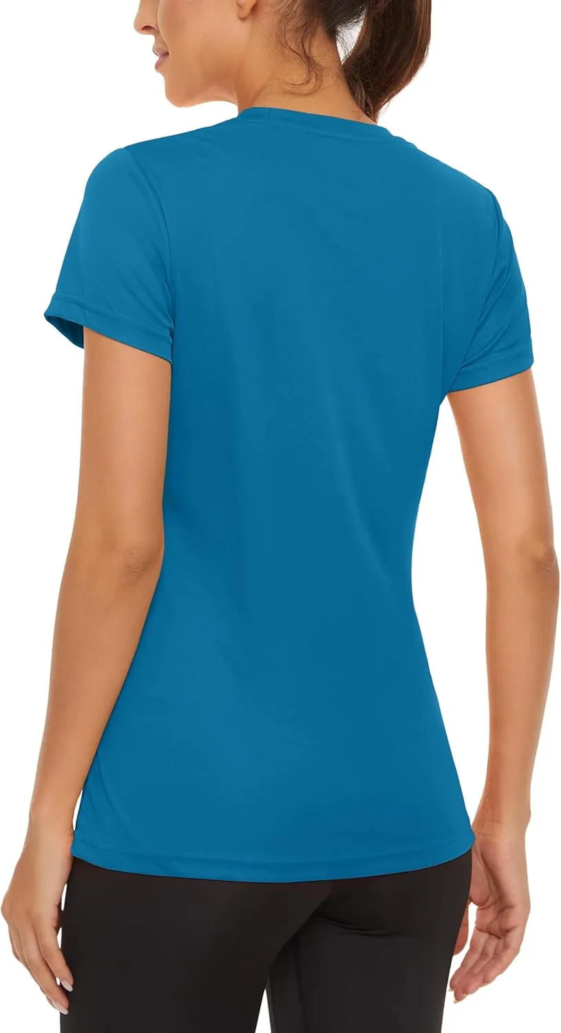 MAGCOMSEN Women's Short Sleeve T-Shirts UPF 50  Sun Protection Quick Dry Athletic Running Workout Rash Guard Tops