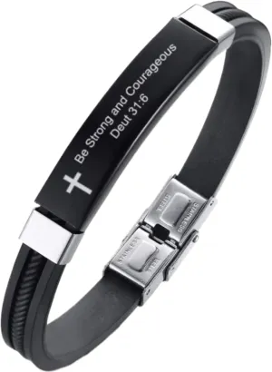 Mai & Claire 925 Sterling Silver Bible Verse Bracelet For Men And Women - Cross Bible Verse Quotes Bracelets Jesus Christ Faith Prayer Pulseira Jewelry