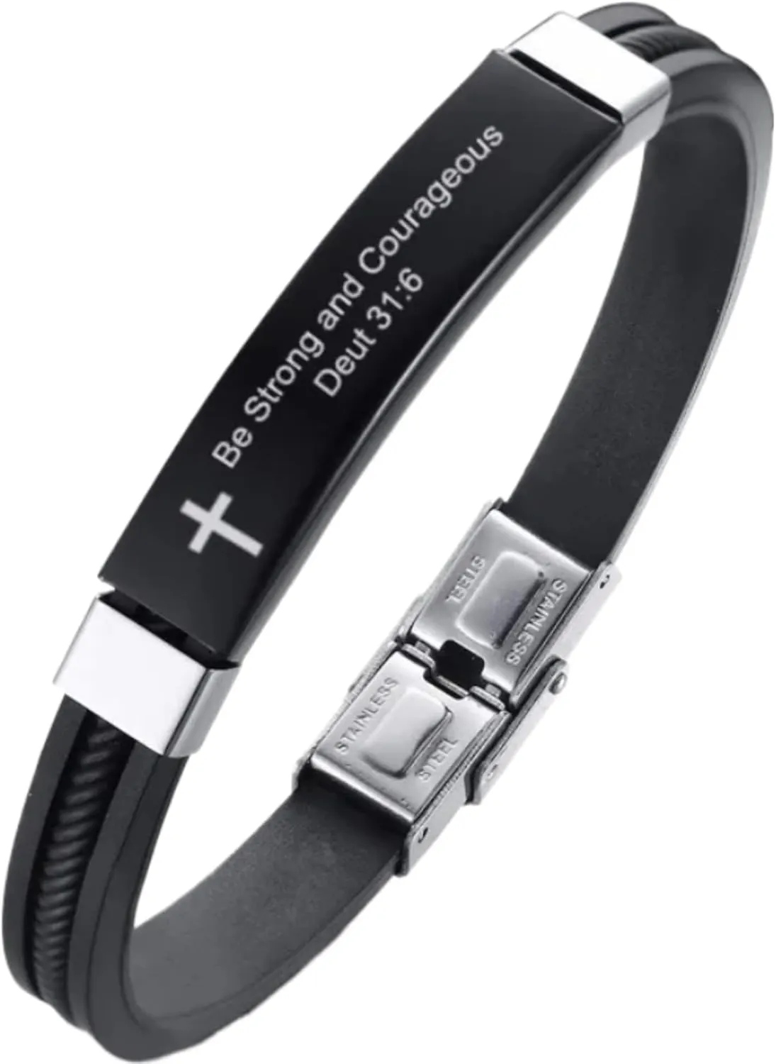 Mai & Claire 925 Sterling Silver Bible Verse Bracelet For Men And Women - Cross Bible Verse Quotes Bracelets Jesus Christ Faith Prayer Pulseira Jewelry