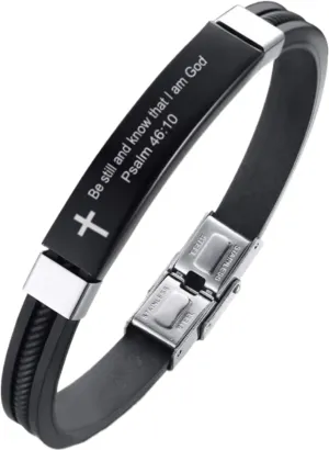 Mai & Claire 925 Sterling Silver Bible Verse Bracelet For Men And Women - Cross Bible Verse Quotes Bracelets Jesus Christ Faith Prayer Pulseira Jewelry