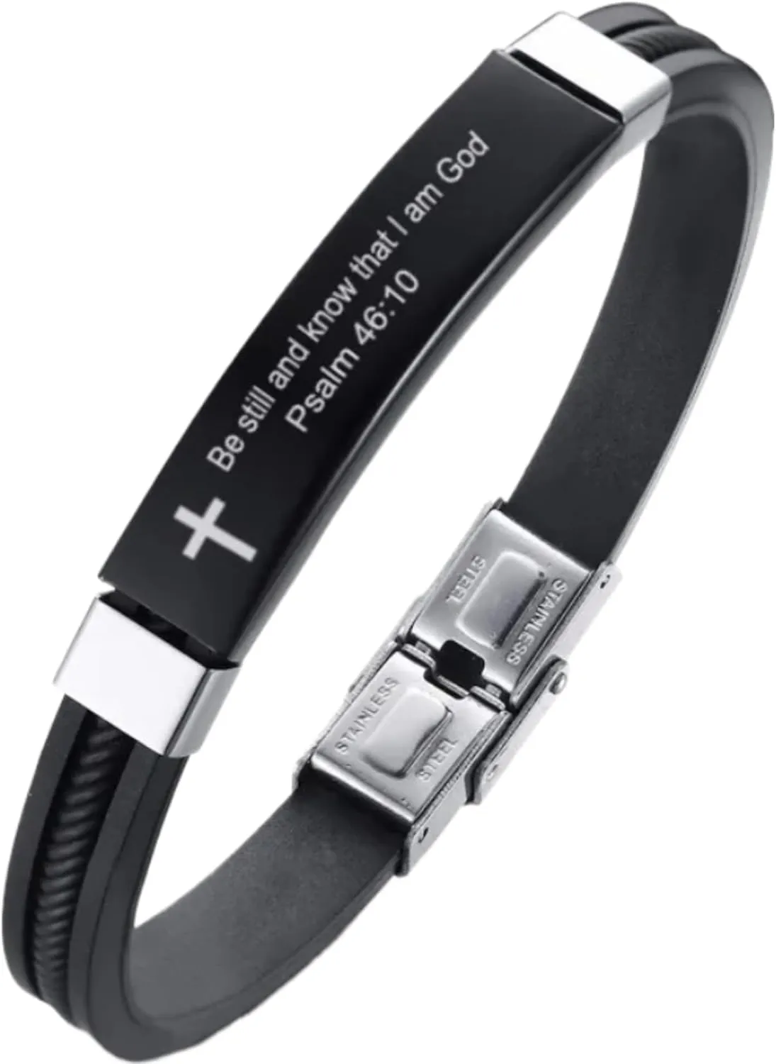 Mai & Claire 925 Sterling Silver Bible Verse Bracelet For Men And Women - Cross Bible Verse Quotes Bracelets Jesus Christ Faith Prayer Pulseira Jewelry