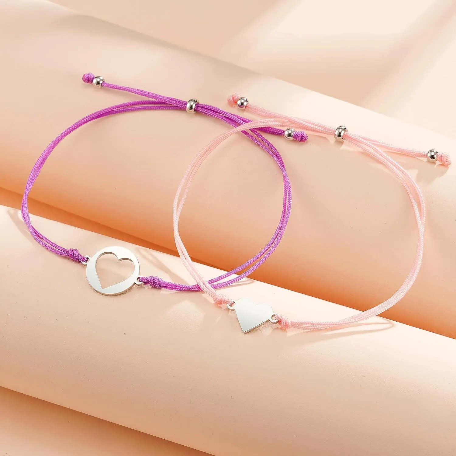 MANVEN First Day of School Bracelets for Mom and Daughter Back to school Gifts Mommy and Me Mother and Daughter Bracelets Matching Heart Wish Bracelets (Colorful)