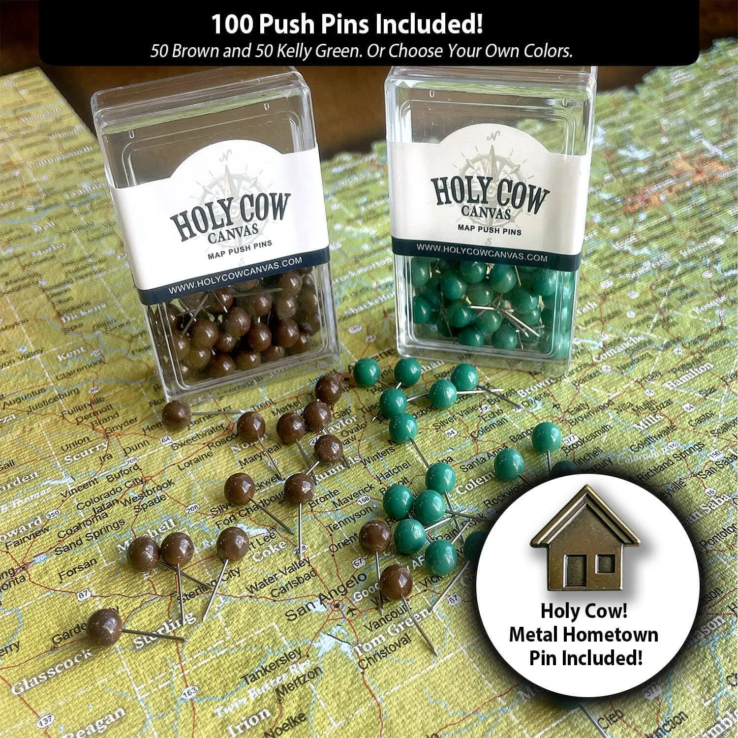Massachusetts Push Pin Terrain Map