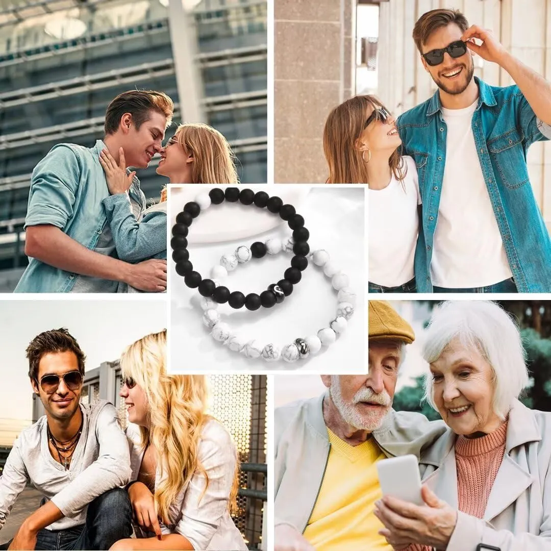 Matching Bracelets for Couples Gifts for His And Her Long Distance Relationship Bracelets Birthday Anniversary Christmas Gifts for Men, Women, Boyfriend, Girlfriend, Bf Gf