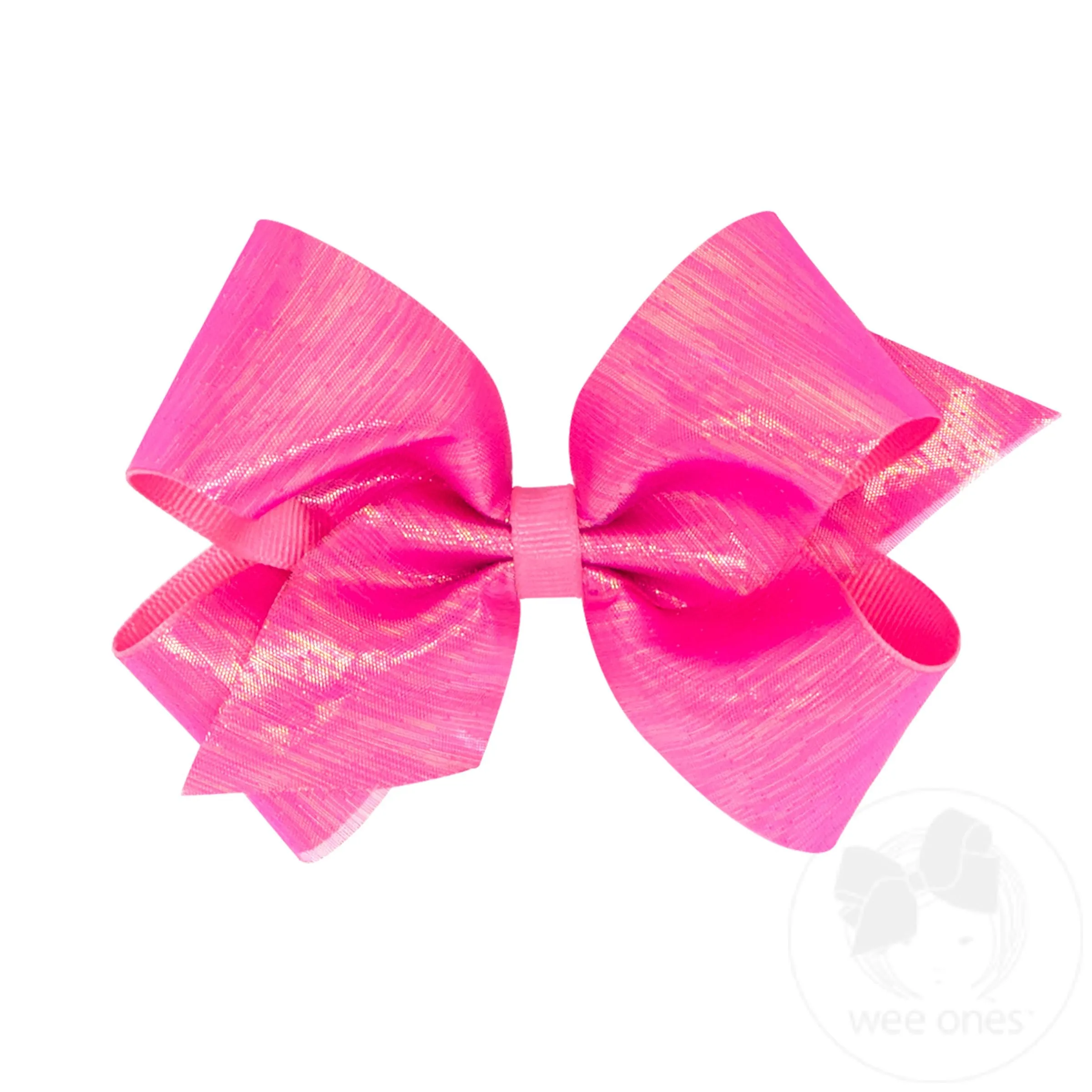 Medium Sheer Iridescent and Grosgrain Overlay Hair Bow