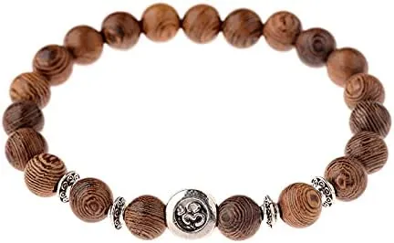 Men Natural Wood Beads Cross Bracelets Onyx Meditation Prayer Bead Bracelet Women Wooden Yoga Jewelry 6O4C5 (052-3)