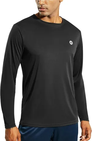 Mens Athletic Running Dry Fit T-Shirts Workout Gym Short Sleeve Crewneck UPF 50  UV Sun Protection Active Tee
