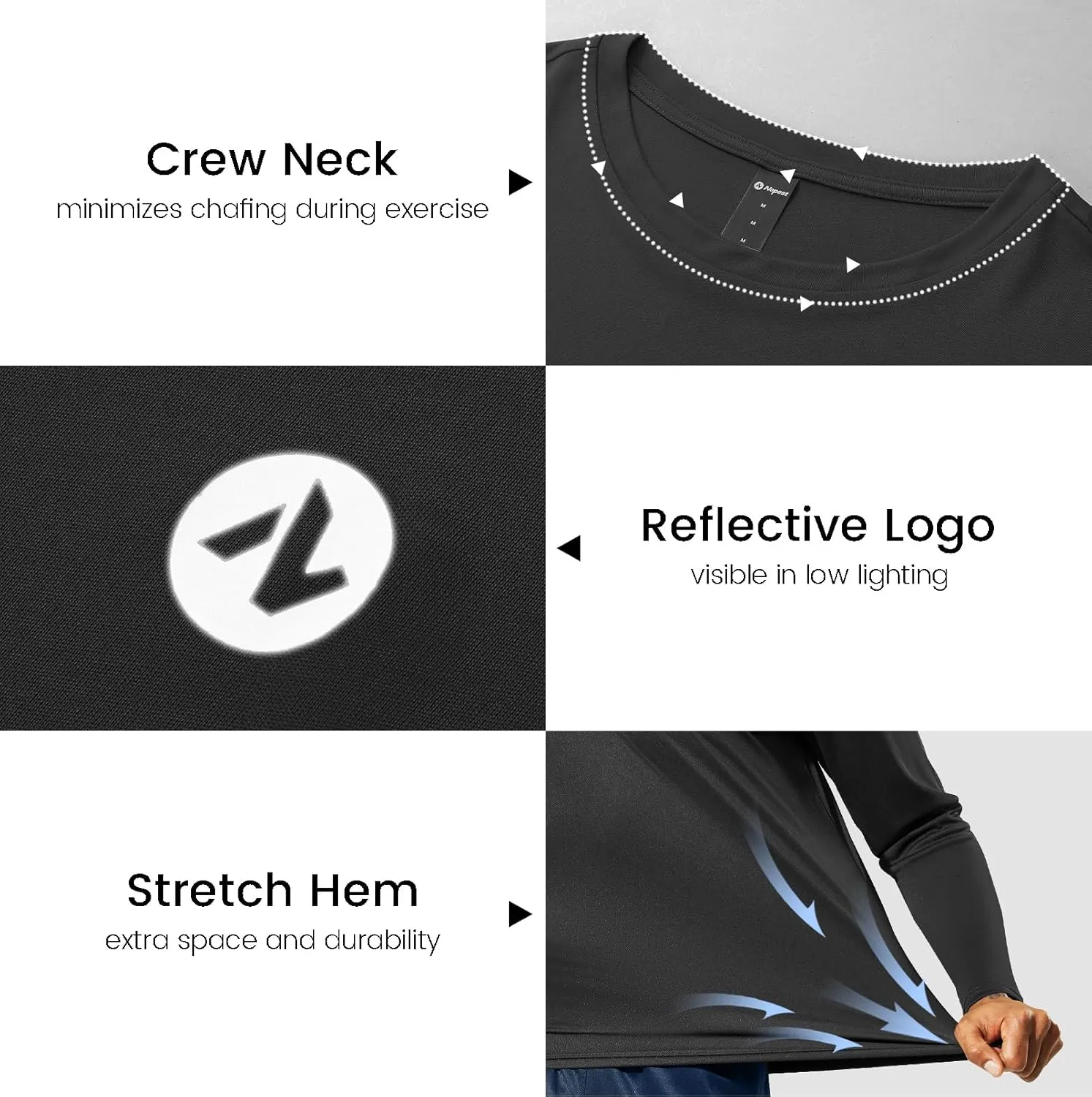 Mens Athletic Running Dry Fit T-Shirts Workout Gym Short Sleeve Crewneck UPF 50  UV Sun Protection Active Tee