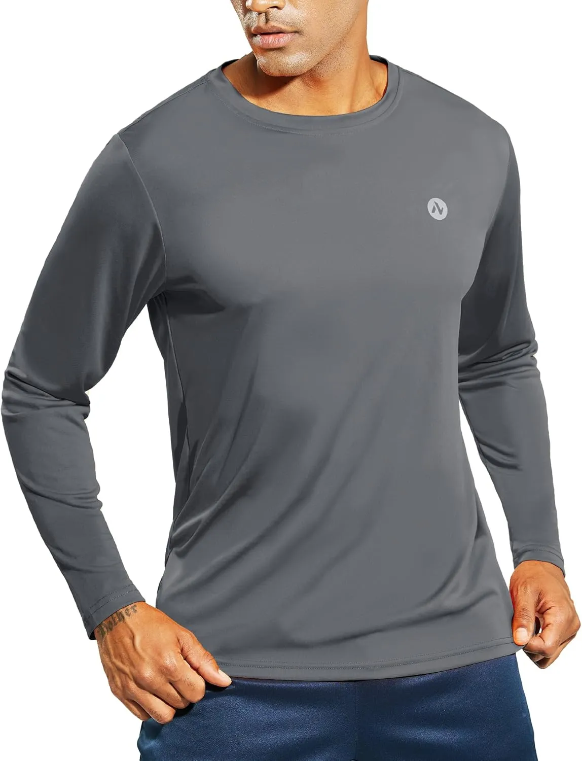 Mens Athletic Running Dry Fit T-Shirts Workout Gym Short Sleeve Crewneck UPF 50  UV Sun Protection Active Tee