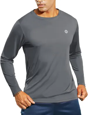 Mens Athletic Running Dry Fit T-Shirts Workout Gym Short Sleeve Crewneck UPF 50  UV Sun Protection Active Tee
