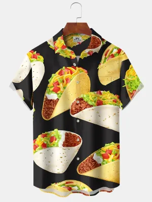 Men's Hawaiian Food Taco Short Sleeve Shirt