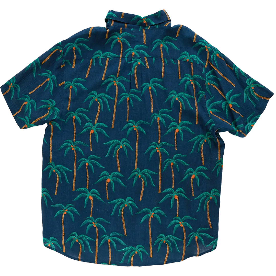 Mens Jack Shirt - Navy Palm Trees