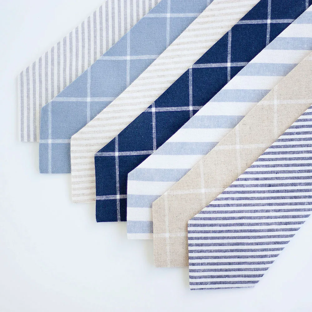 Men's Necktie / Natural Linen Stripe