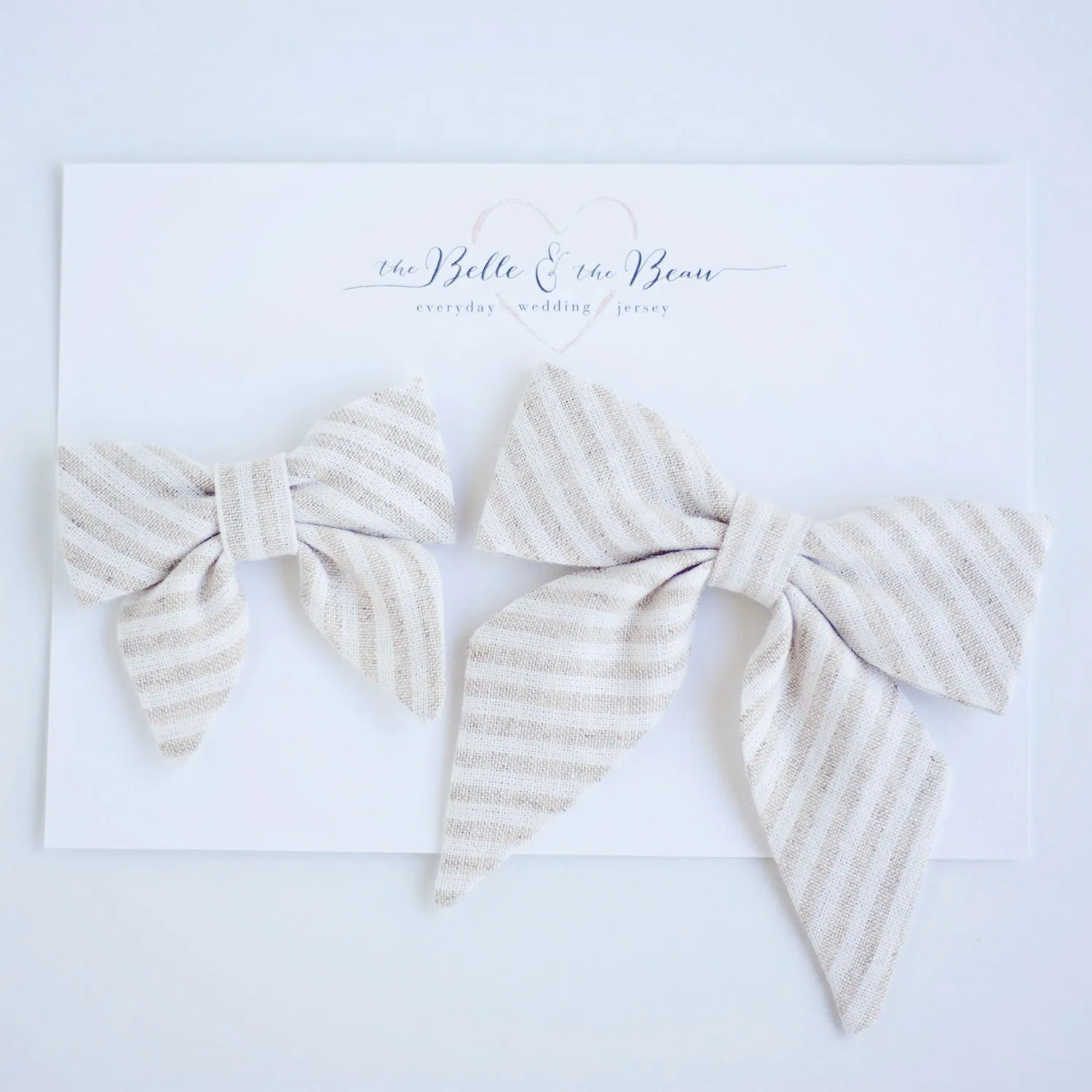 Men's Necktie / Natural Linen Stripe