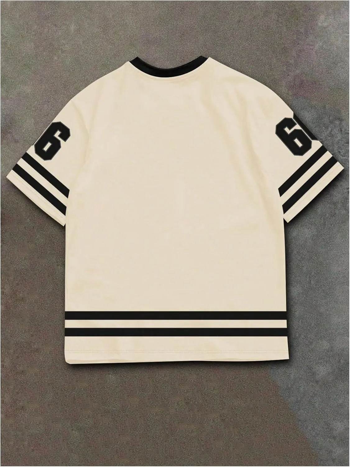 Men's Plus Size Jersey T-Shirts Color Block Number Graphic Tees Short Sleeve V Neck Oversized T Shirt