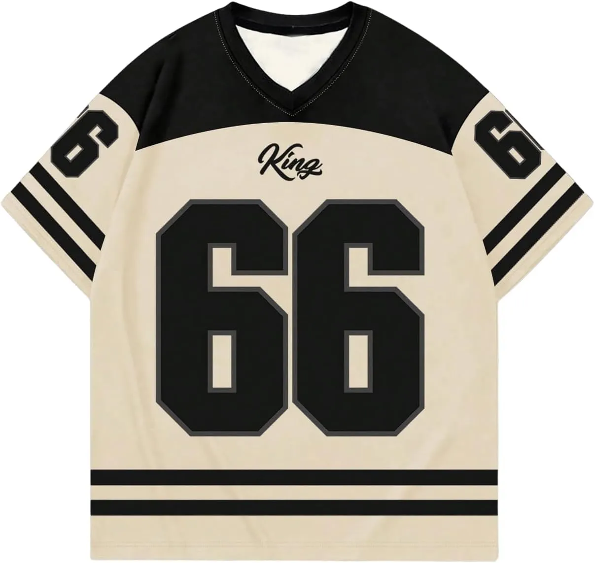 Men's Plus Size Jersey T-Shirts Color Block Number Graphic Tees Short Sleeve V Neck Oversized T Shirt