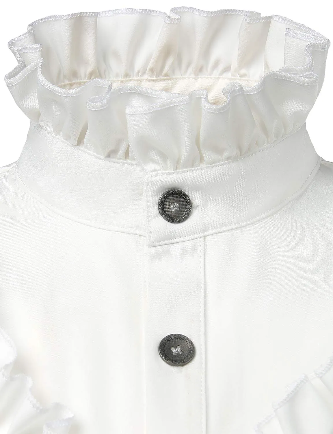 Mens Ruffle Pirate Shirts Medieval Renaissance Cosplay Costume Steampunk Victorian Tops