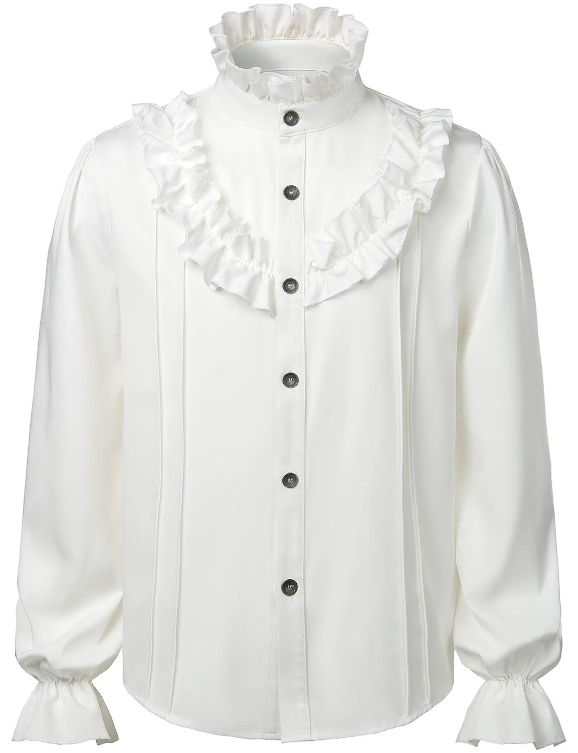 Mens Ruffle Pirate Shirts Medieval Renaissance Cosplay Costume Steampunk Victorian Tops