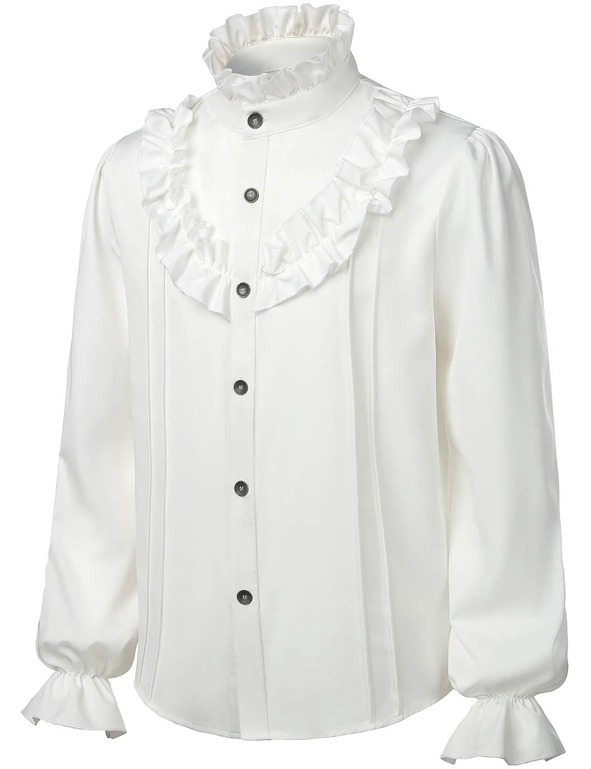 Mens Ruffle Pirate Shirts Medieval Renaissance Cosplay Costume Steampunk Victorian Tops