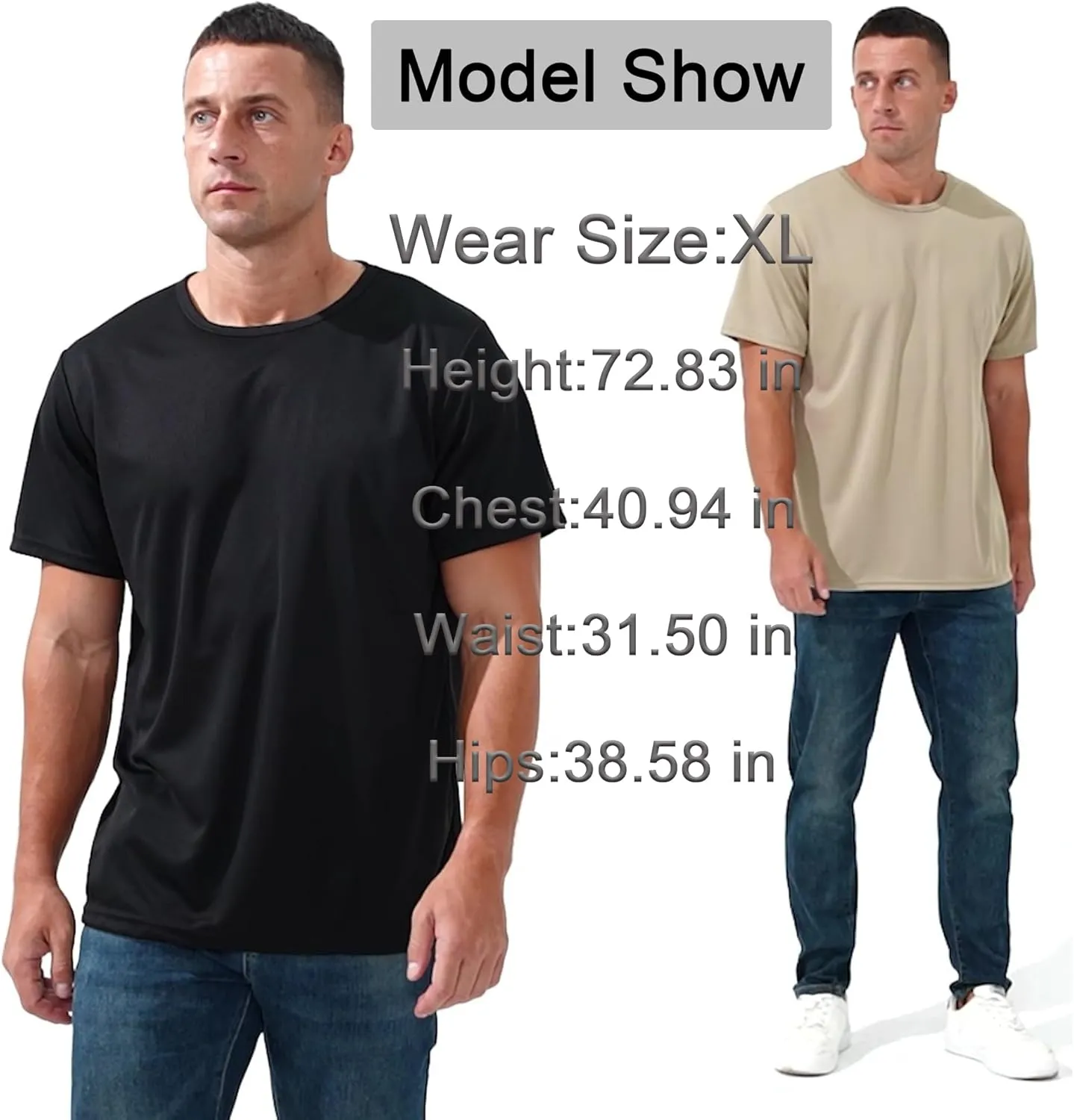 Mens Running Gym Workout Short Sleeve Dry Fit Moisture Wicking Crew Neck T Shirts Athletic Sport Tee Tops