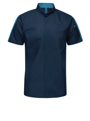 Men's Short Sleeve Two Tone Pro  Work Shirt with OilBlok and MIMIX™ - SX46 - Navy/Teal