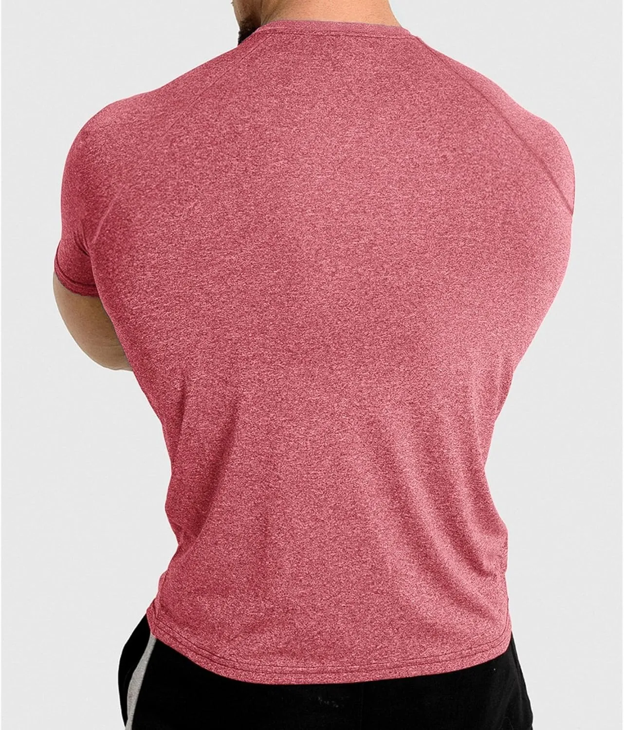 Men's Workout Gym Short Sleeve T Shirt Slim Fit Athletic Running Tee Shirts Casual Stylish Crew Neck Tops