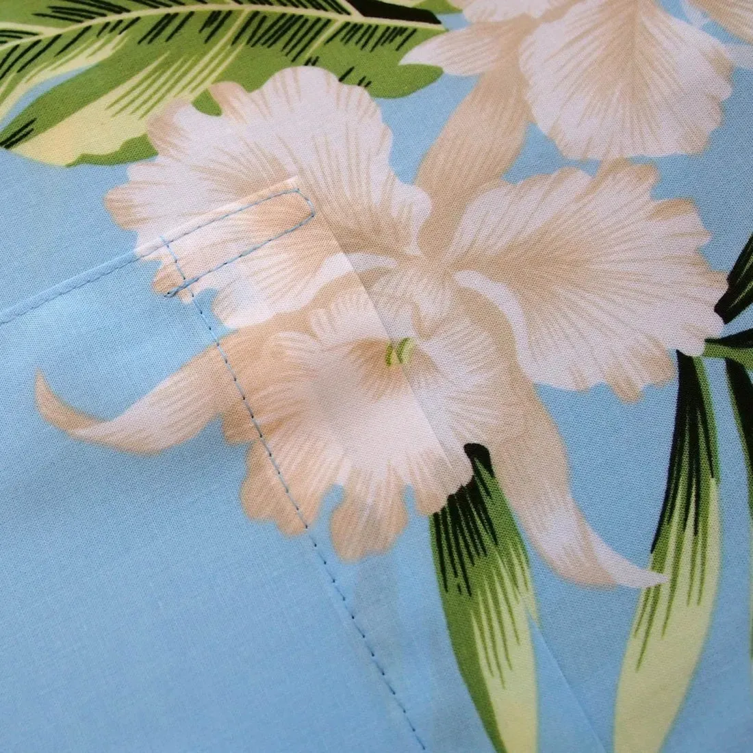 Midnight Baby Blue Hawaiian Rayon Shirt
