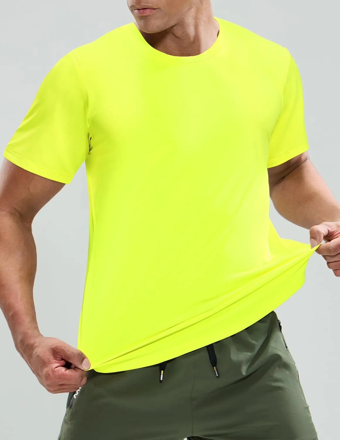 MIER Men's Workout T Shirts Dry Fit Short Sleeve Athletic Gym Running Lightweight Performance Tee Tops, Polyester, UPF 50 