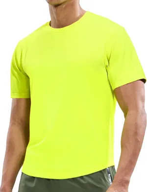 MIER Men's Workout T Shirts Dry Fit Short Sleeve Athletic Gym Running Lightweight Performance Tee Tops, Polyester, UPF 50 