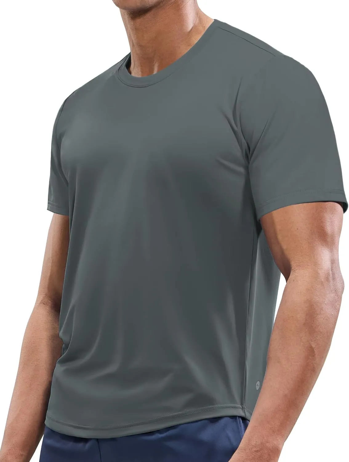 MIER Men's Workout T Shirts Dry Fit Short Sleeve Athletic Gym Running Lightweight Performance Tee Tops, Polyester, UPF 50 