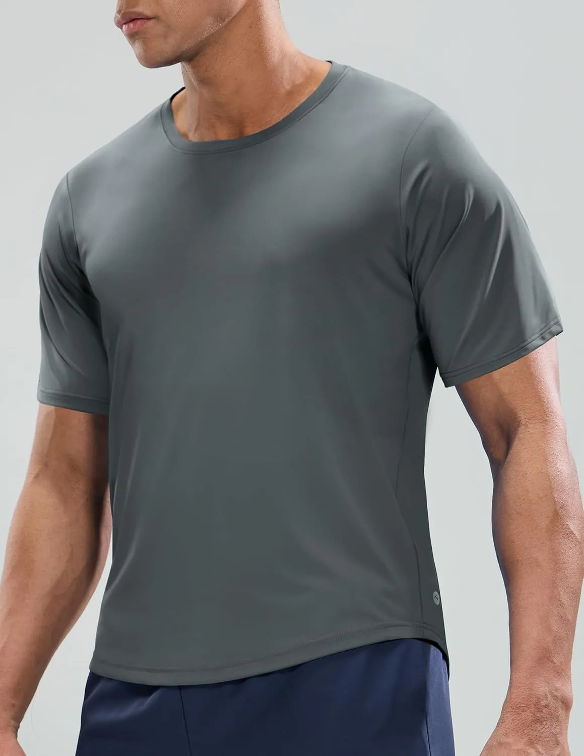 MIER Men's Workout T Shirts Dry Fit Short Sleeve Athletic Gym Running Lightweight Performance Tee Tops, Polyester, UPF 50 
