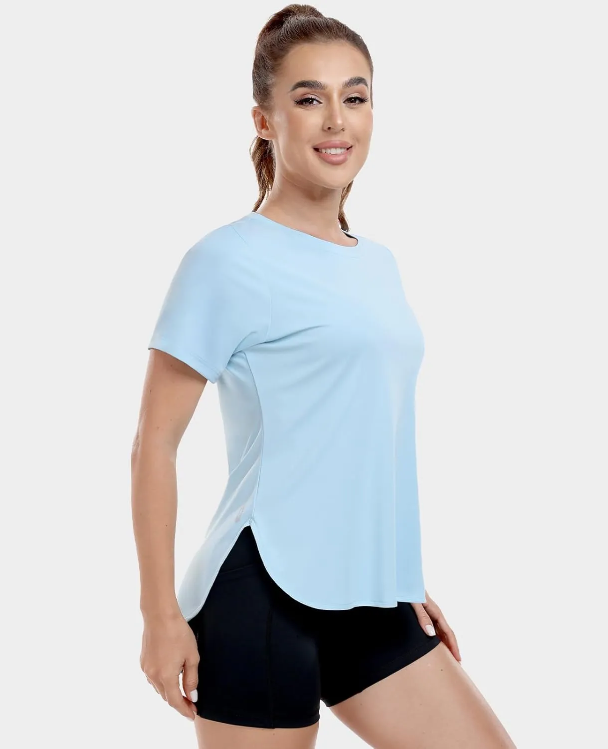 MIER Womens UPF 50  Sun Protection Workout Tops Short Sleeve UV SPF T-Shirts for Athletic Gym Exercise Yoga, Dry Fit