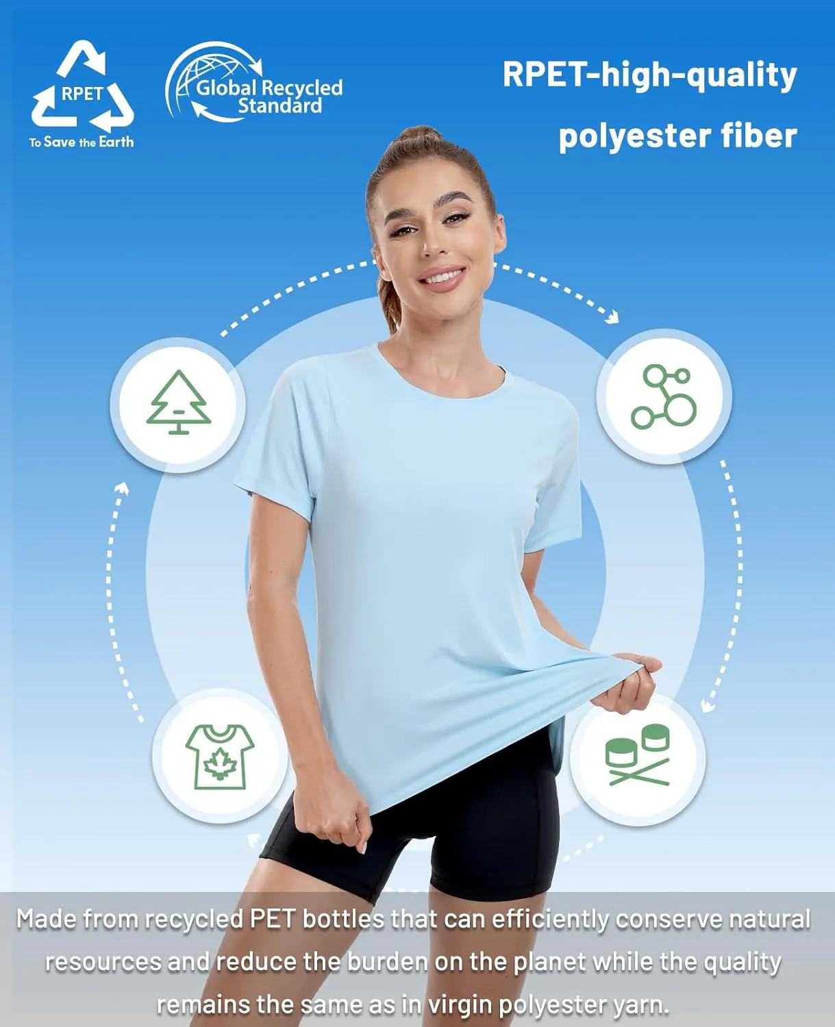 MIER Womens UPF 50  Sun Protection Workout Tops Short Sleeve UV SPF T-Shirts for Athletic Gym Exercise Yoga, Dry Fit