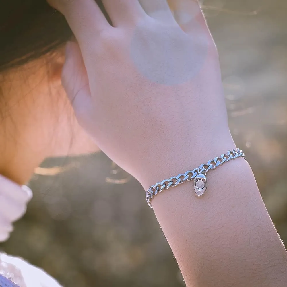 MIFYNN 2pcs Matching Couple Bracelets Set Cuban Chain Bracelet Heart Bracelet Pinky Promise Couples Bracelets for Boyfriend Girlfriend