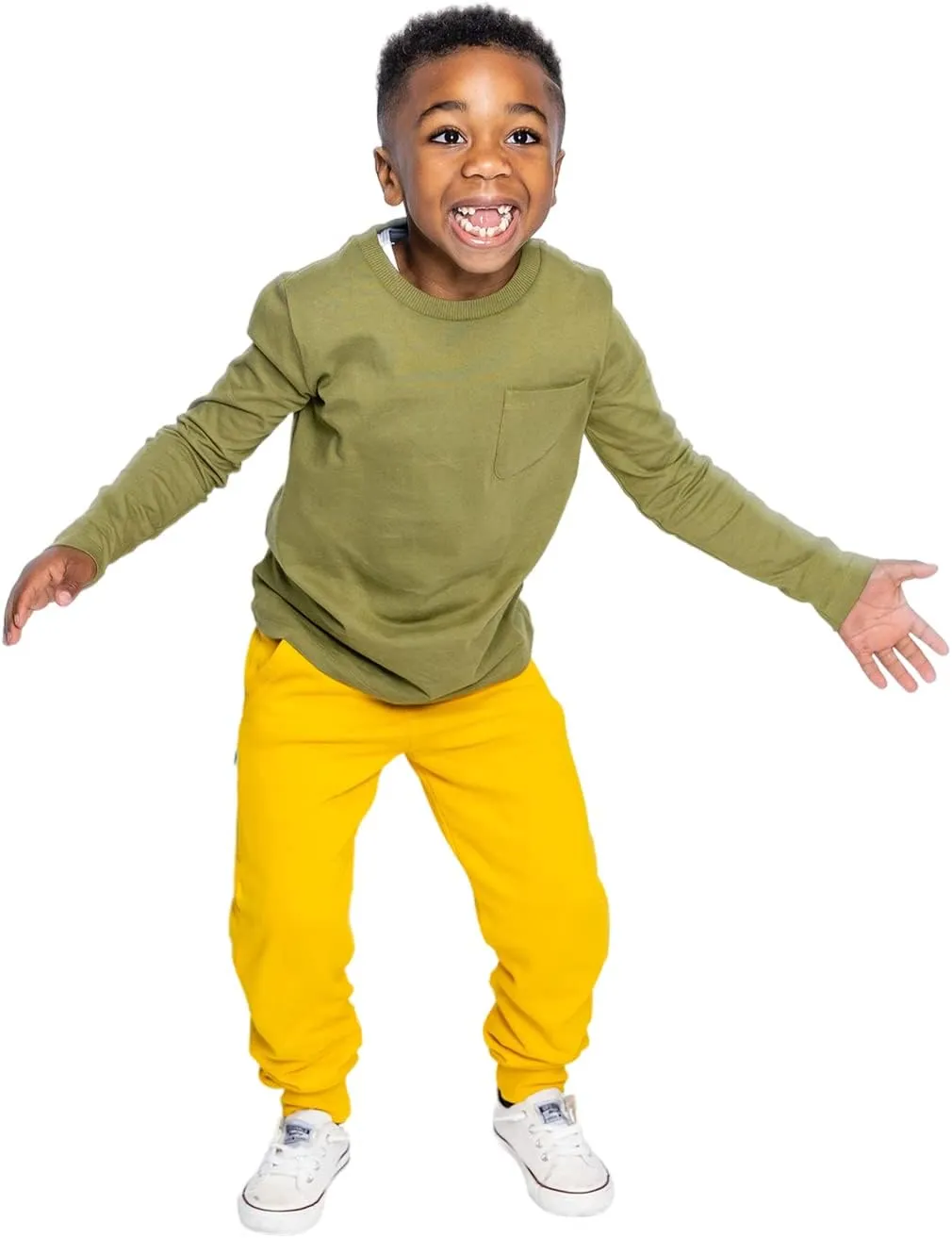 Mightly Boys and Girls' Long Sleeve Raglan Shirt | Organic Cotton, Colorful Casual Stylish Clothes, Soft&Fresh Crew Neck Tee