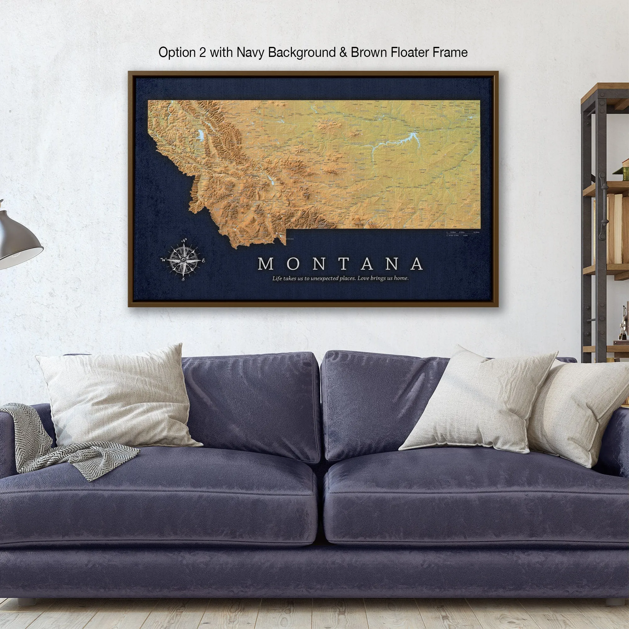 Montana Push Pin Terrain Map