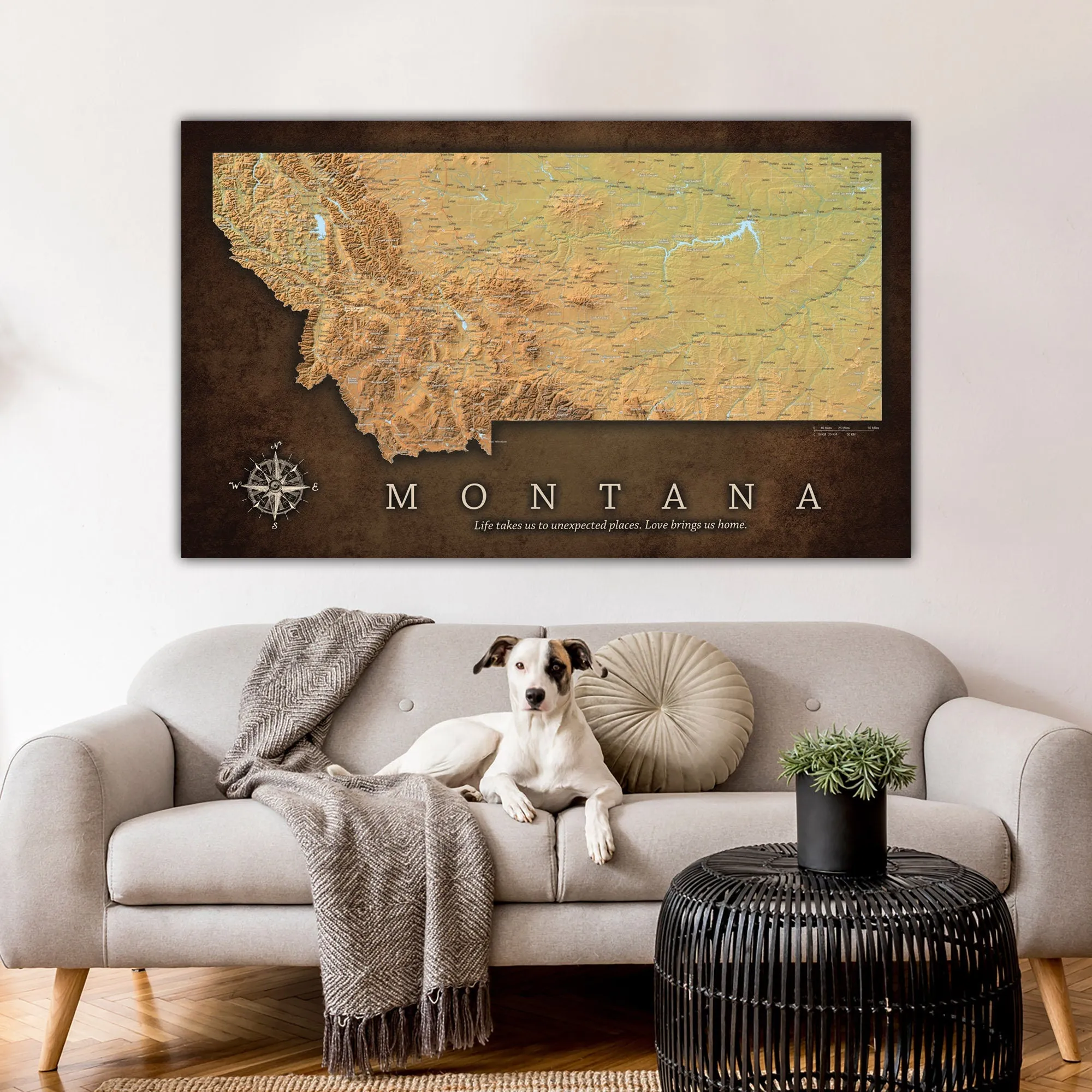 Montana Push Pin Terrain Map