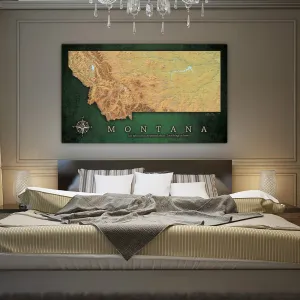 Montana Push Pin Terrain Map
