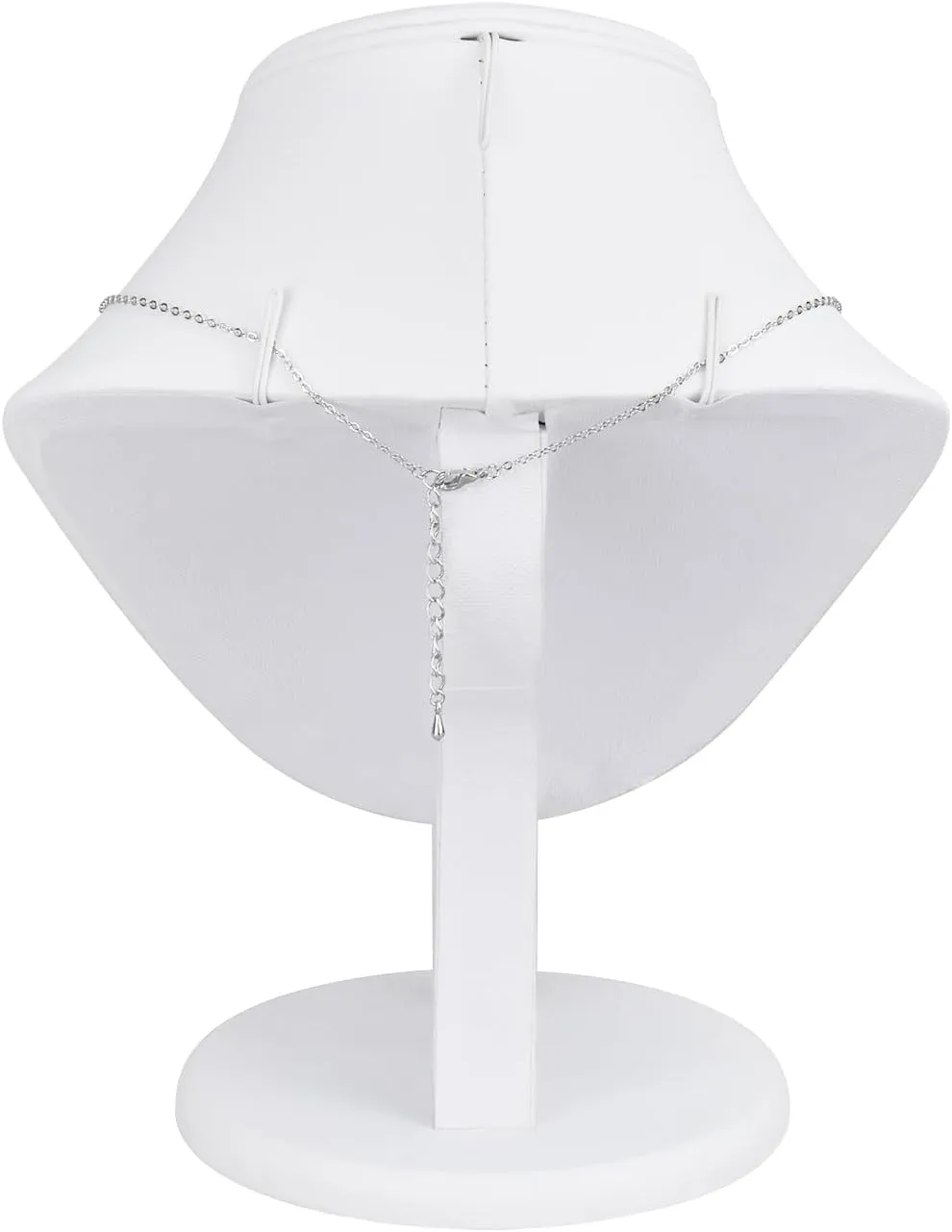 MOOCA White Leatherette Combination Display Jewelry Bust for Necklaces, Earrings, Rings