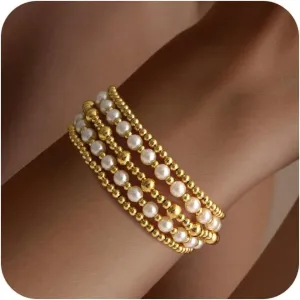 Moodear Sterling Silver Dainty Ring Bracelet Hand Chain for Women - 14K Gold Plated/Sterling Silver Layered Adjustable Satellite Bead Paperclip Dot CZ Link Hand Chain Bracelets Non Tarnish Trendy Jewelry Gift
