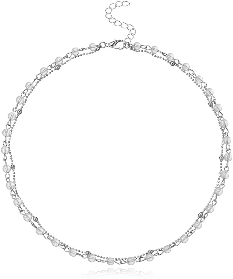 Mosako Boho Beaded Choker Necklace Chain Short Necklaces Jewelry for Women