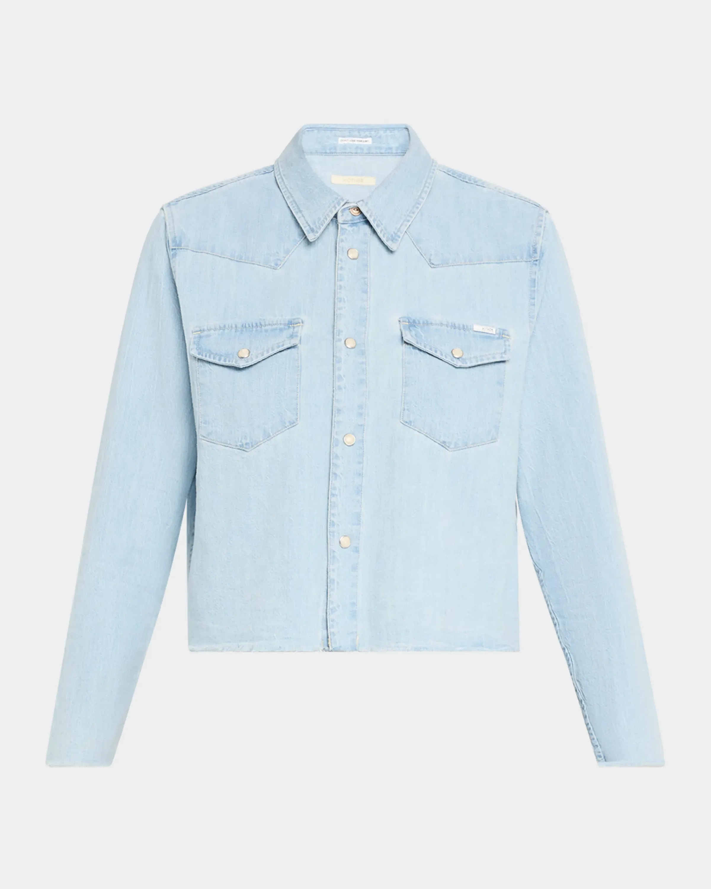 MOTHER DENIM THE SUPER EXES CROP STEP FRAY SHIRT
