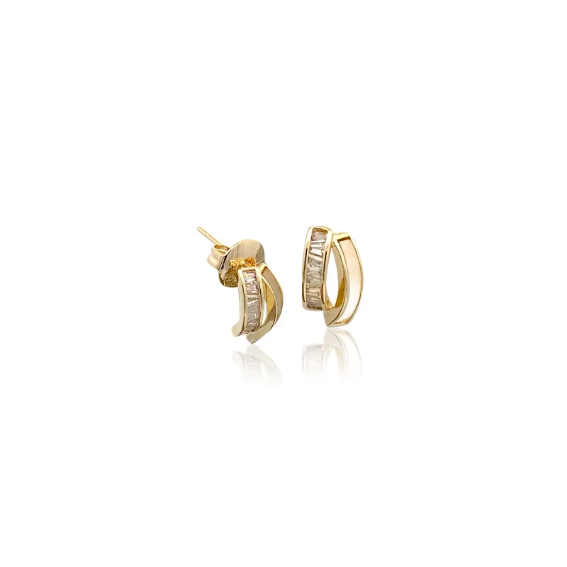 Mother of Pearl Hoop Stud Earrings