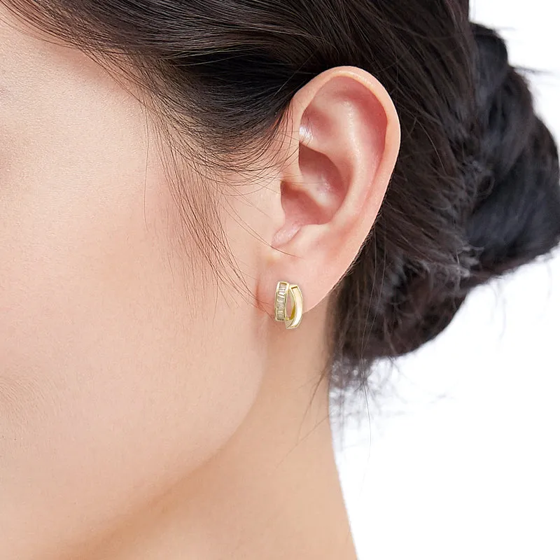 Mother of Pearl Hoop Stud Earrings