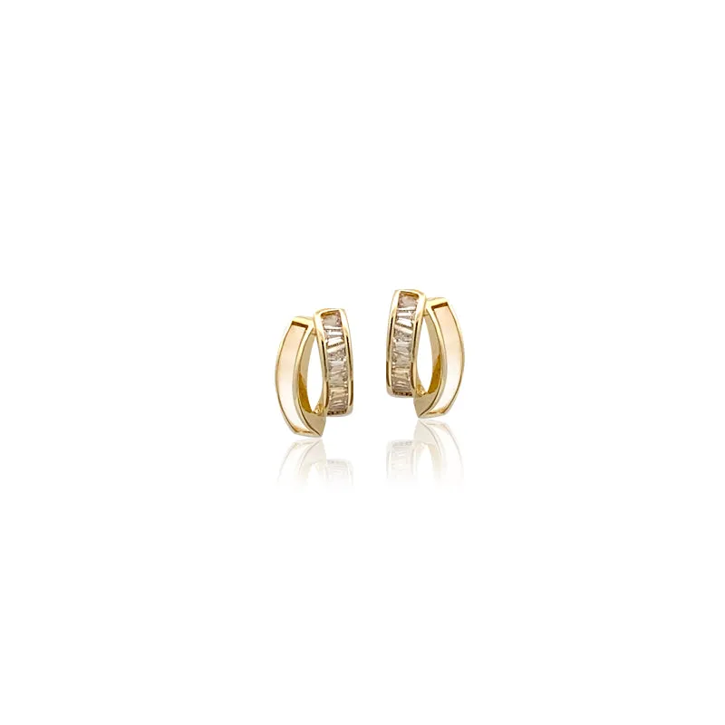 Mother of Pearl Hoop Stud Earrings