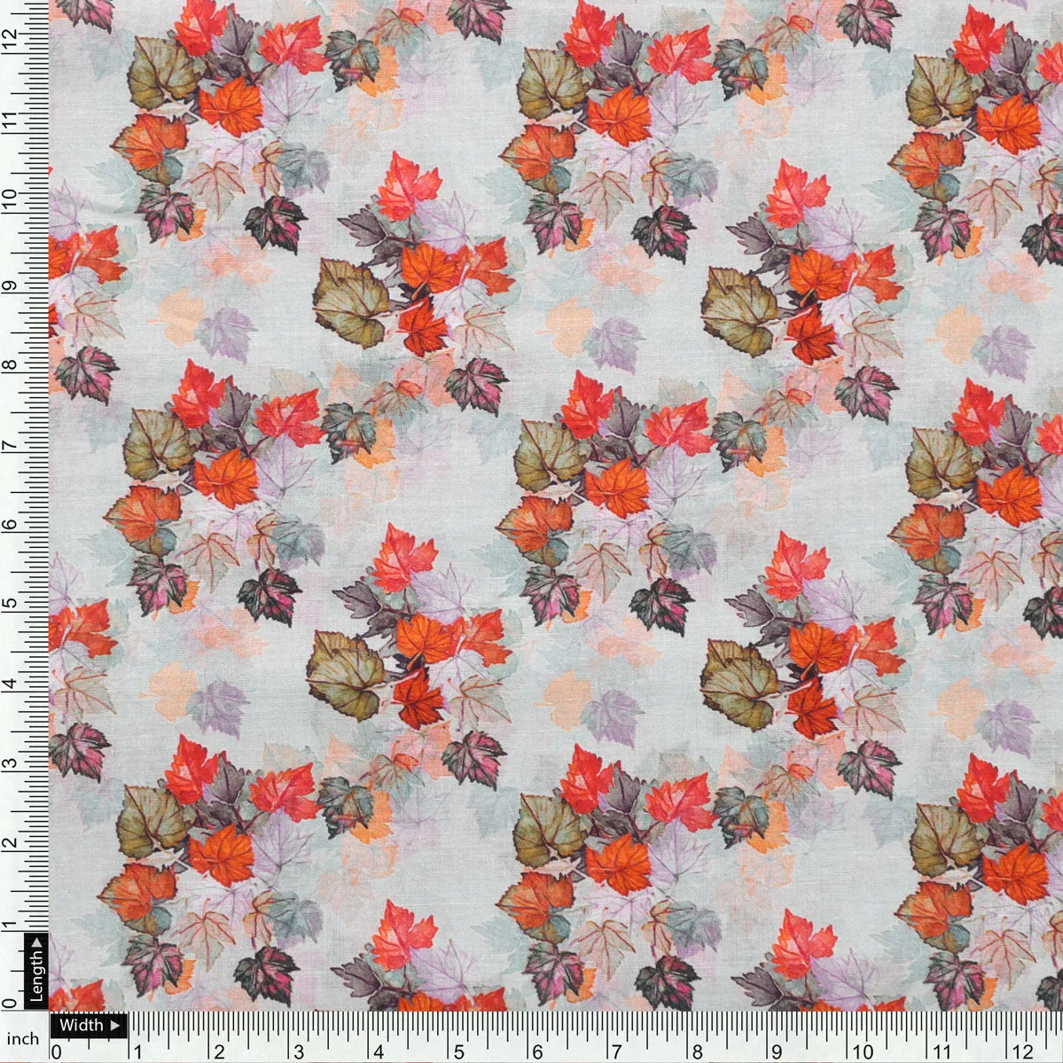 Multicolor Leaves Pure Cotton Printed Fabric Material