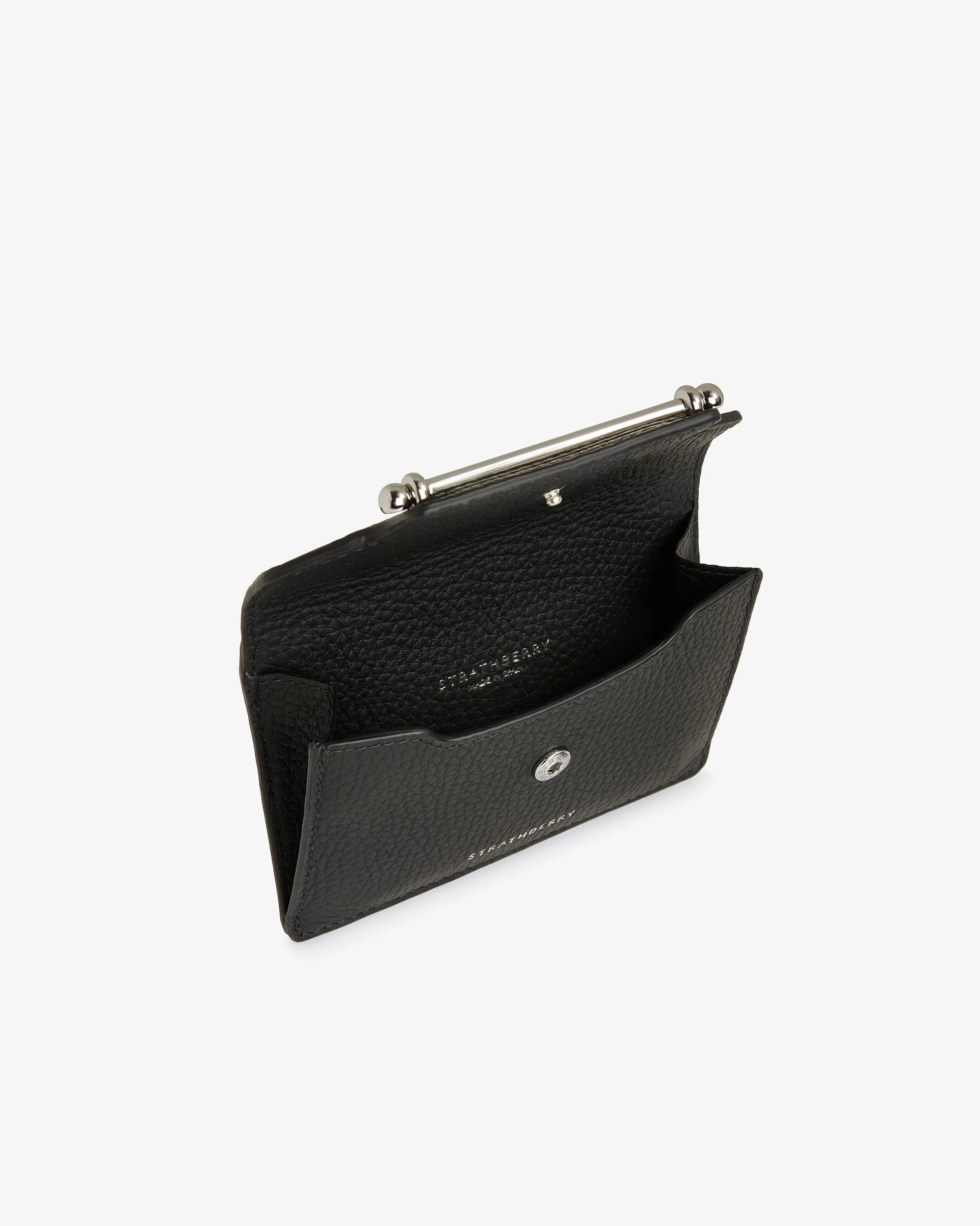 Multrees Compact Wallet - Black with Silver Hardware