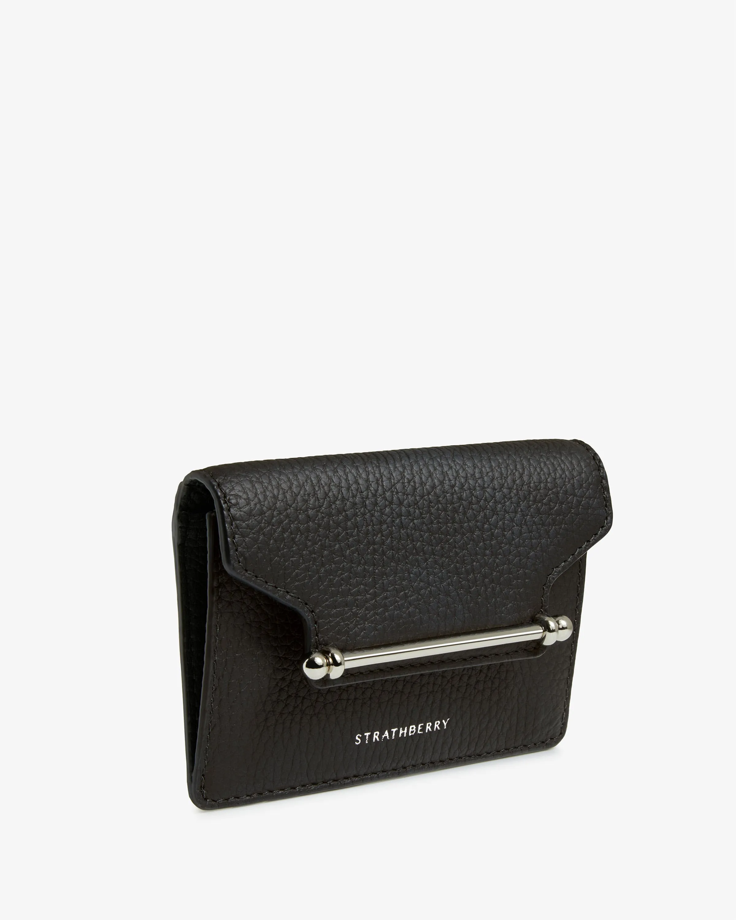 Multrees Compact Wallet - Black with Silver Hardware