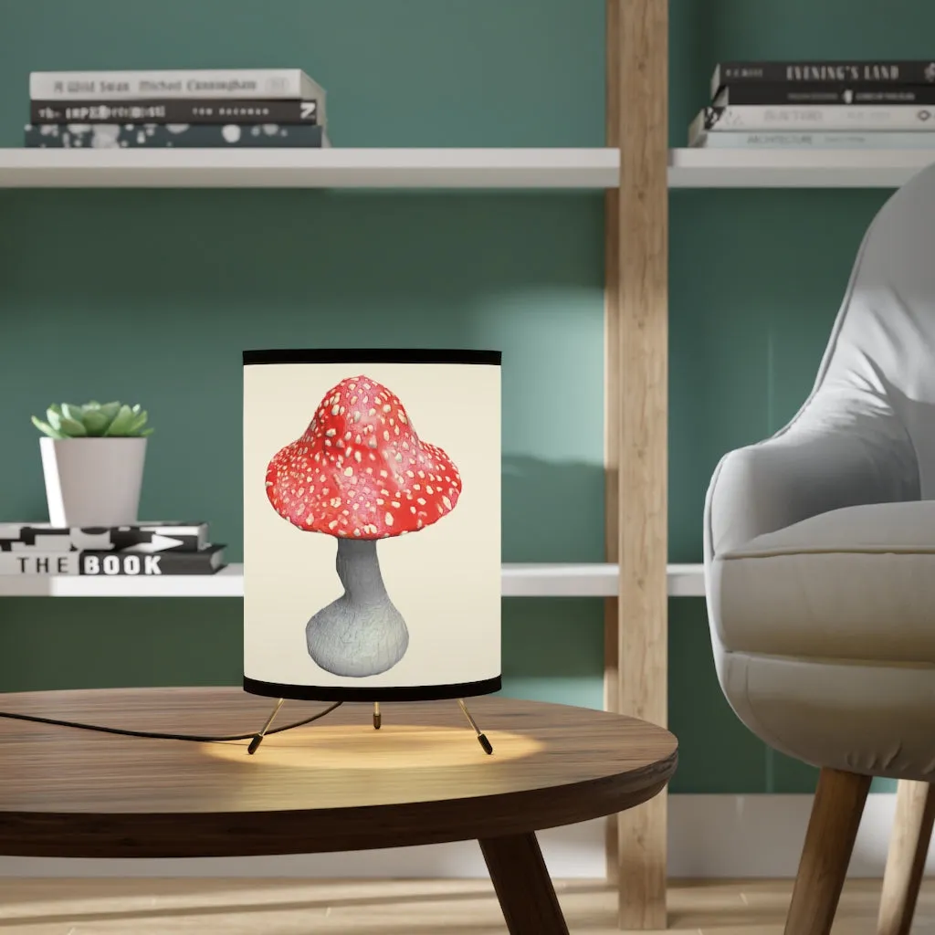 Mushroom Tripod Lamp with High-Res Printed Shade, US/CA plug