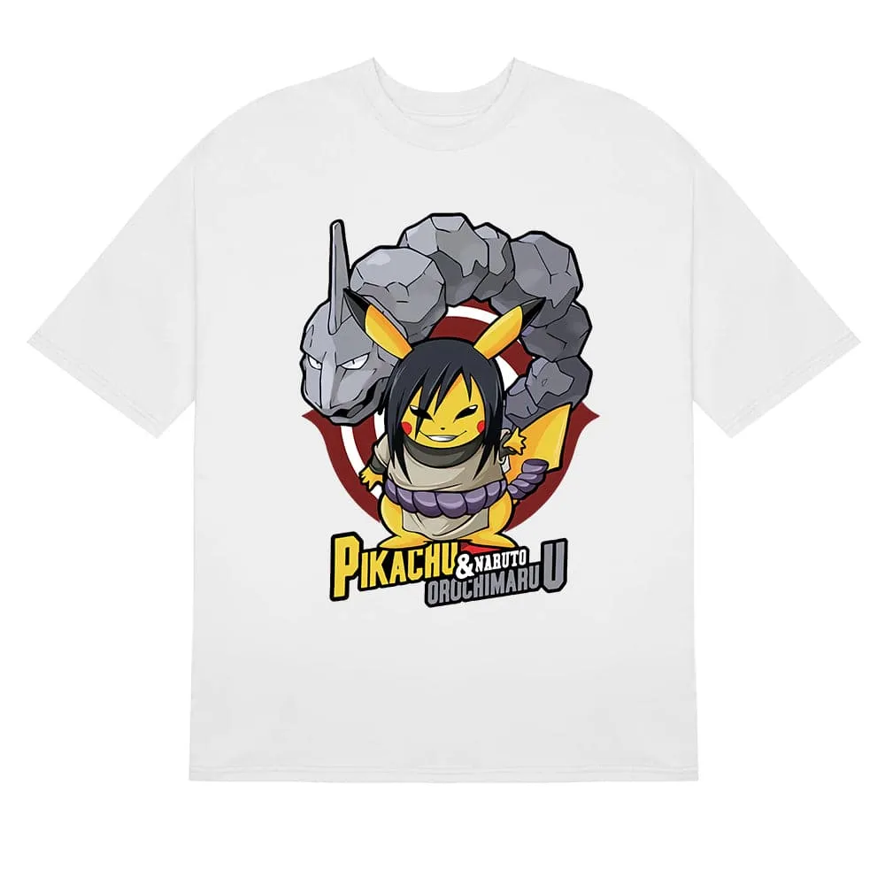 Naruto Shippuden Pikachu Orochimaru Crossover Graphic T-Shirt - Anime Mashup Apparel